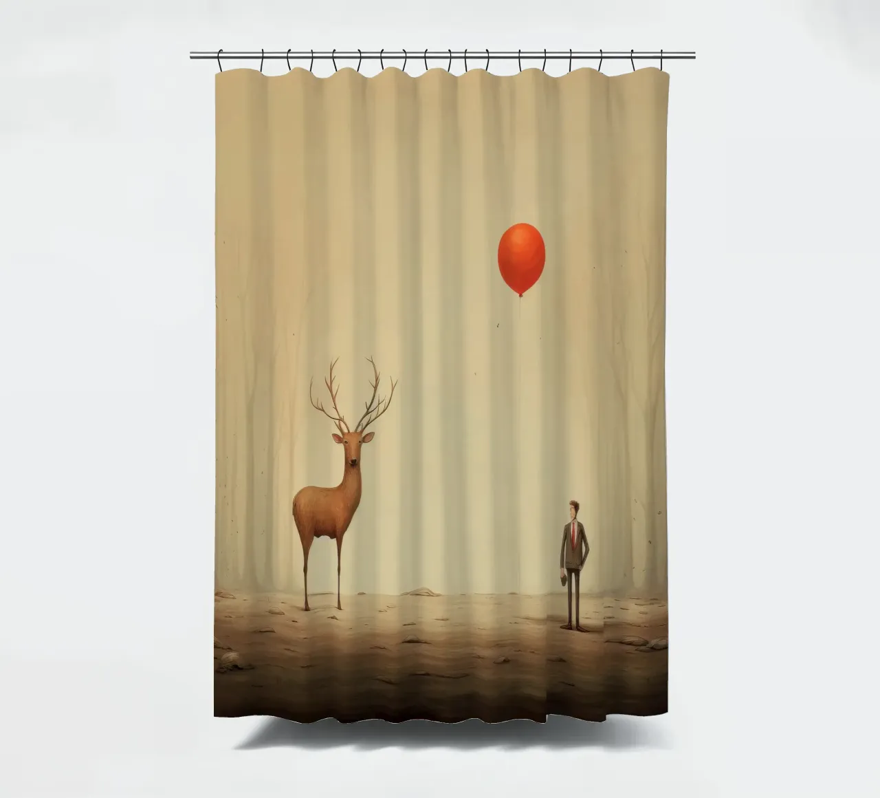 Cervo minimo 1 tenda da doccia da Minimal Animal Art