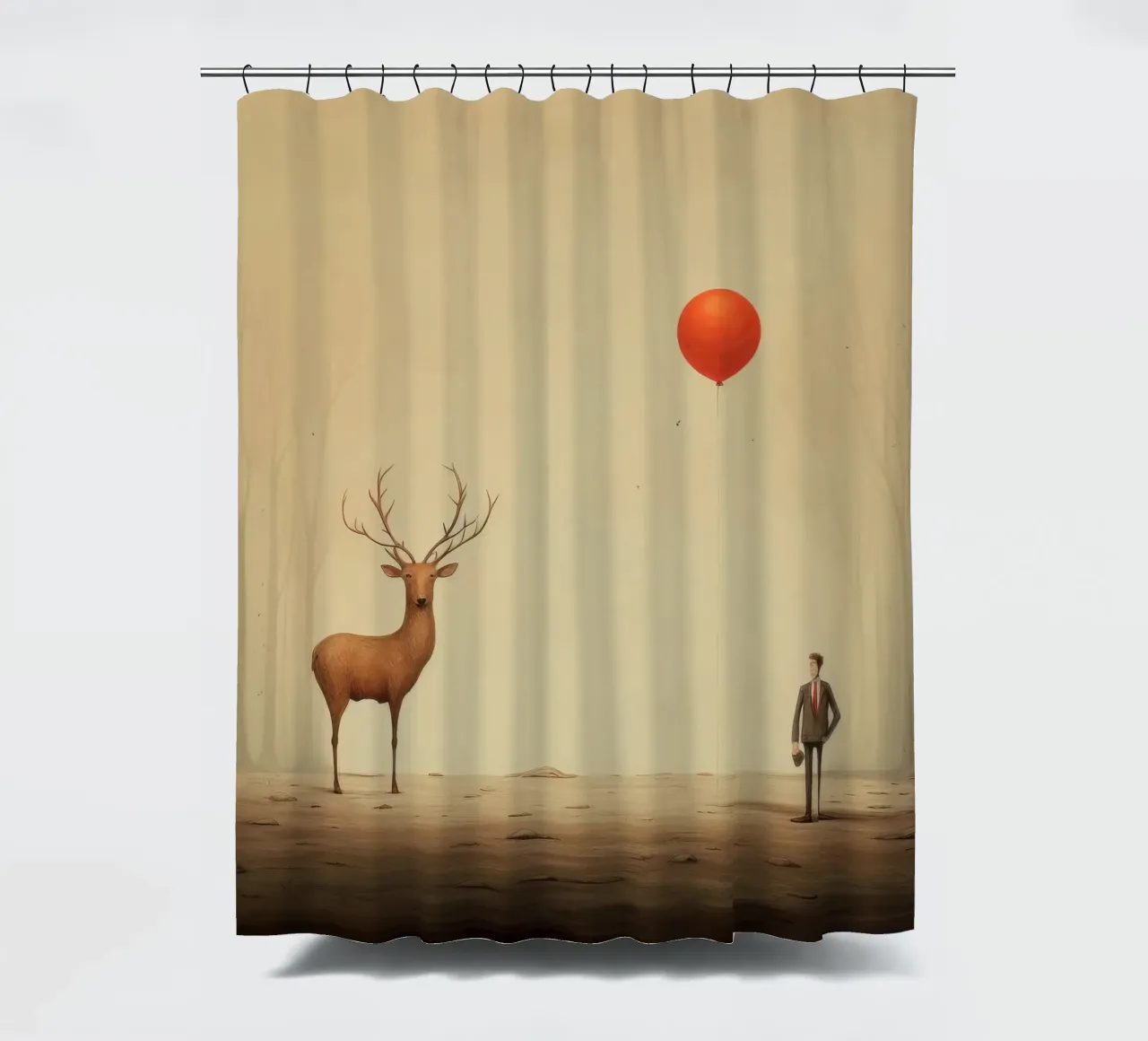 Cervo minimo 1 tenda da doccia da Minimal Animal Art