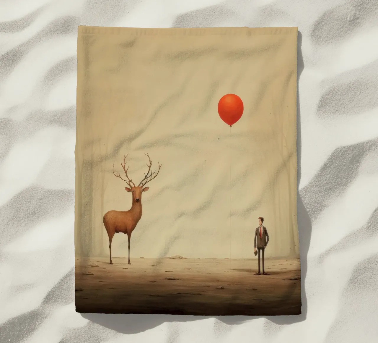 Cervo minimo 1 telo mare da Minimal Animal Art