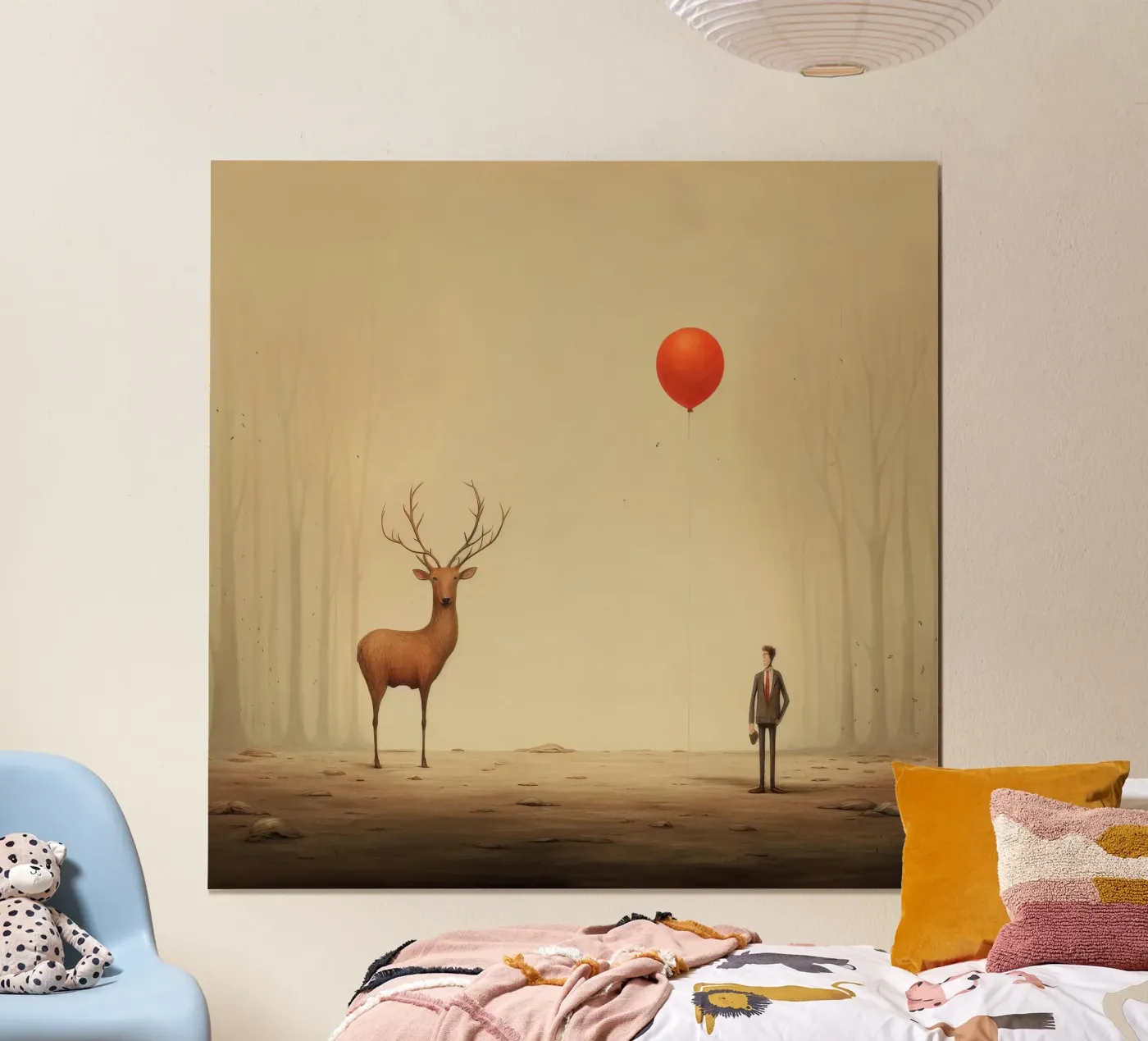 Minimal Deer poster van Minimal Animal Art
