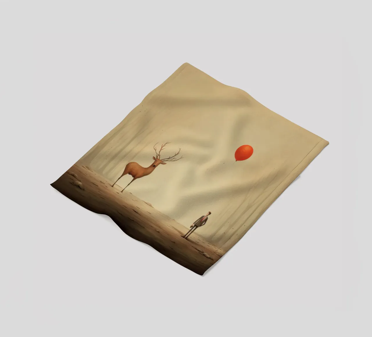 Cervo minimo 1 coperta in pile da Minimal Animal Art