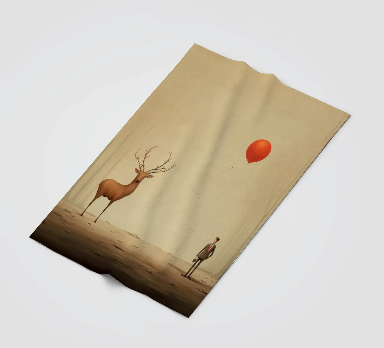 Cervo minimo 1 coperta in pile da Minimal Animal Art