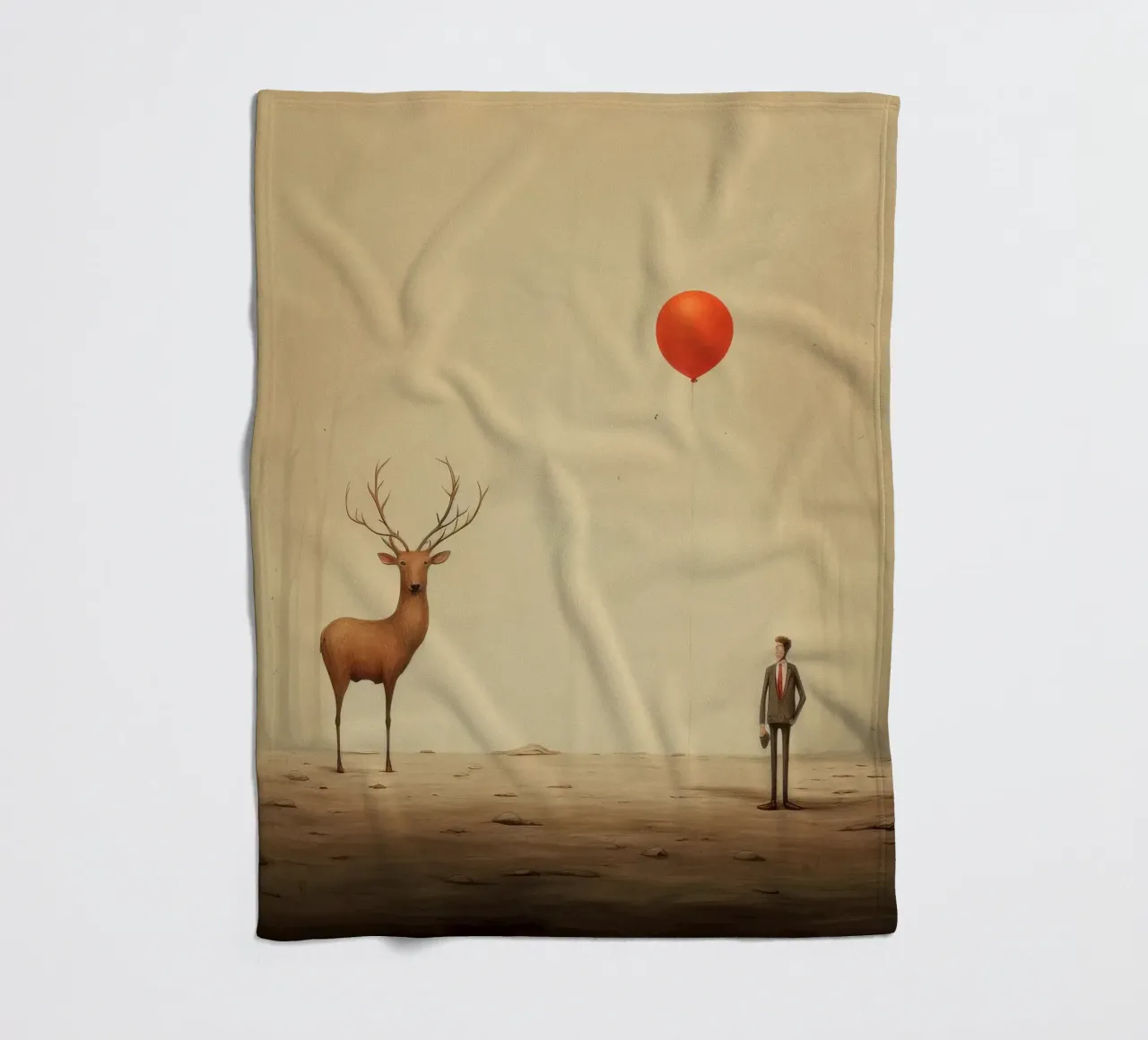 Cervo minimo 1 coperta in pile da Minimal Animal Art
