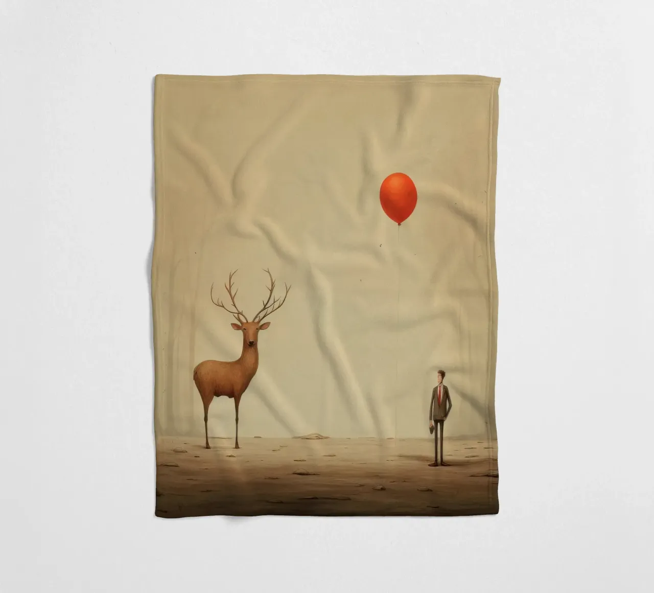 Cervo minimo 1 coperta in pile da Minimal Animal Art