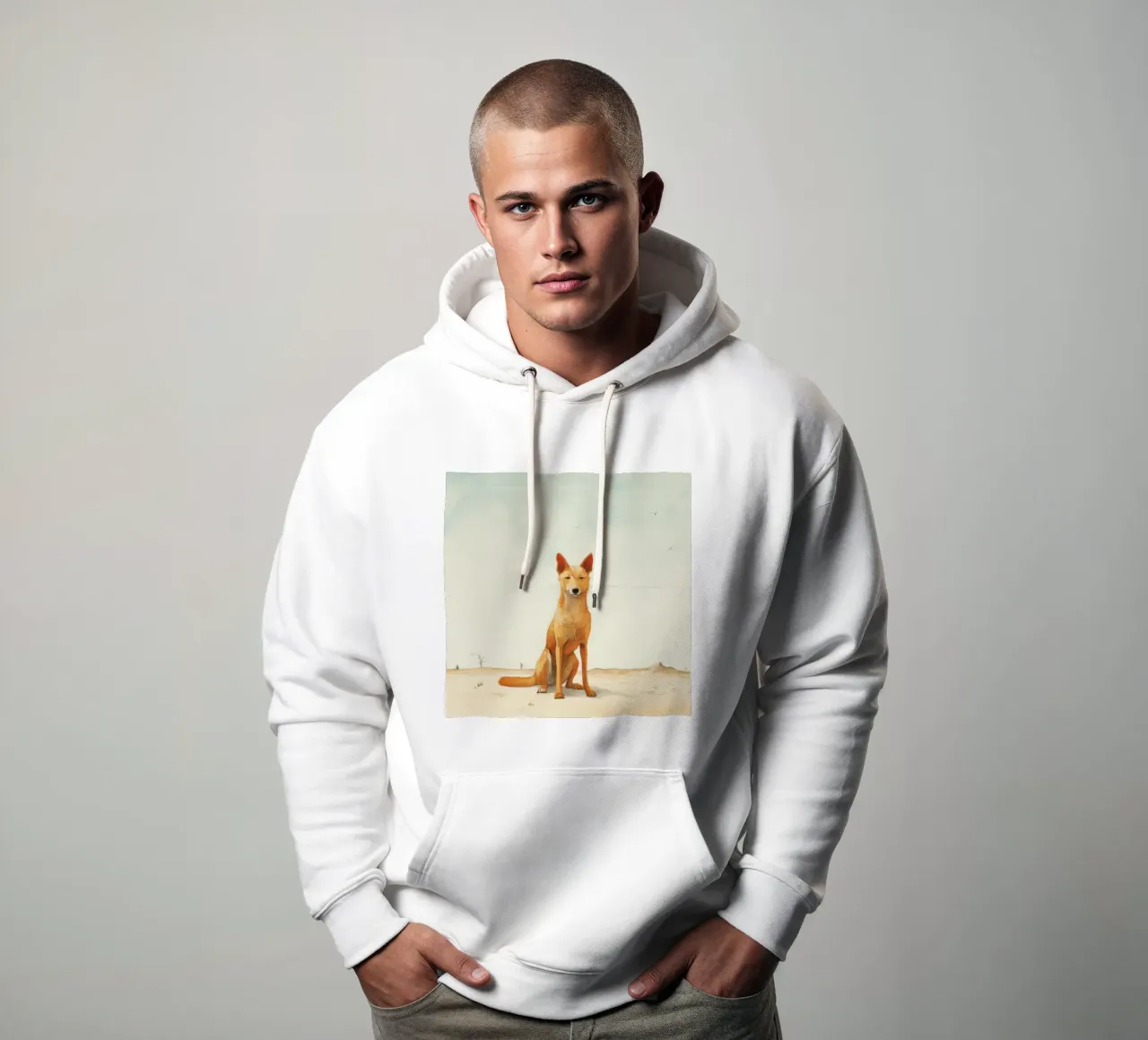 Minimal Dingo 2 felpa con cappuccio da Minimal Animal Art
