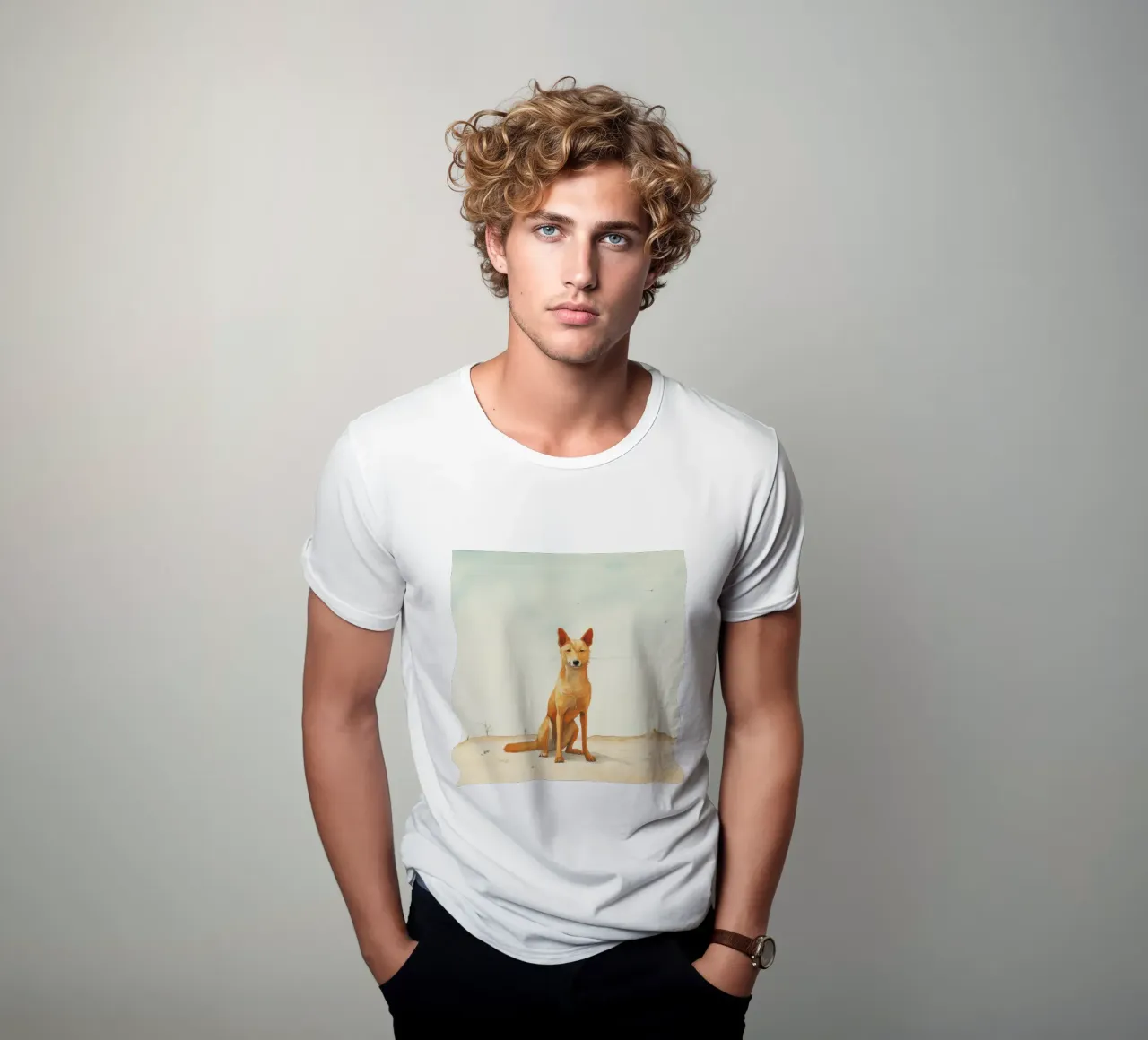 Minimal Dingo 2 t-shirt by Minimal Animal Art