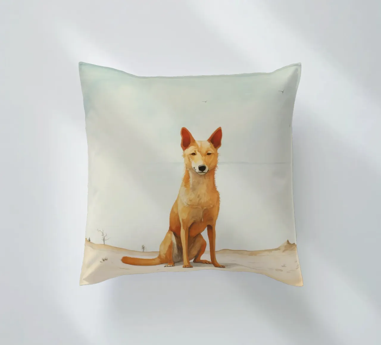 Minimal Dingo 2 cuscino da Minimal Animal Art