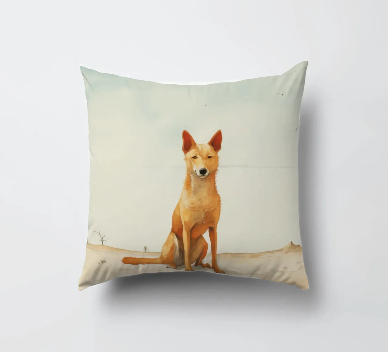 Minimal Dingo 2 cuscino da Minimal Animal Art