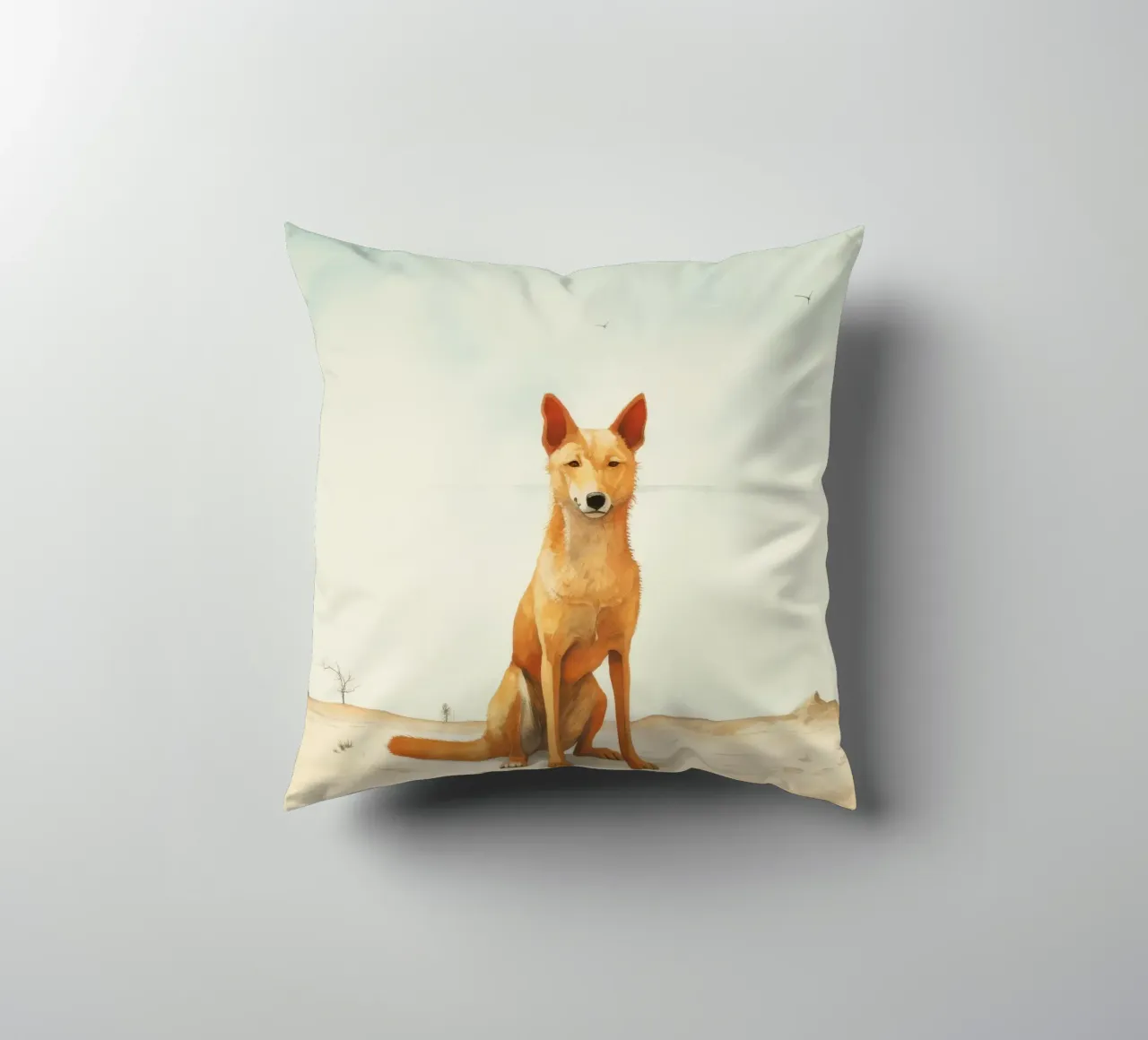 Minimal Dingo 2 cuscino da Minimal Animal Art