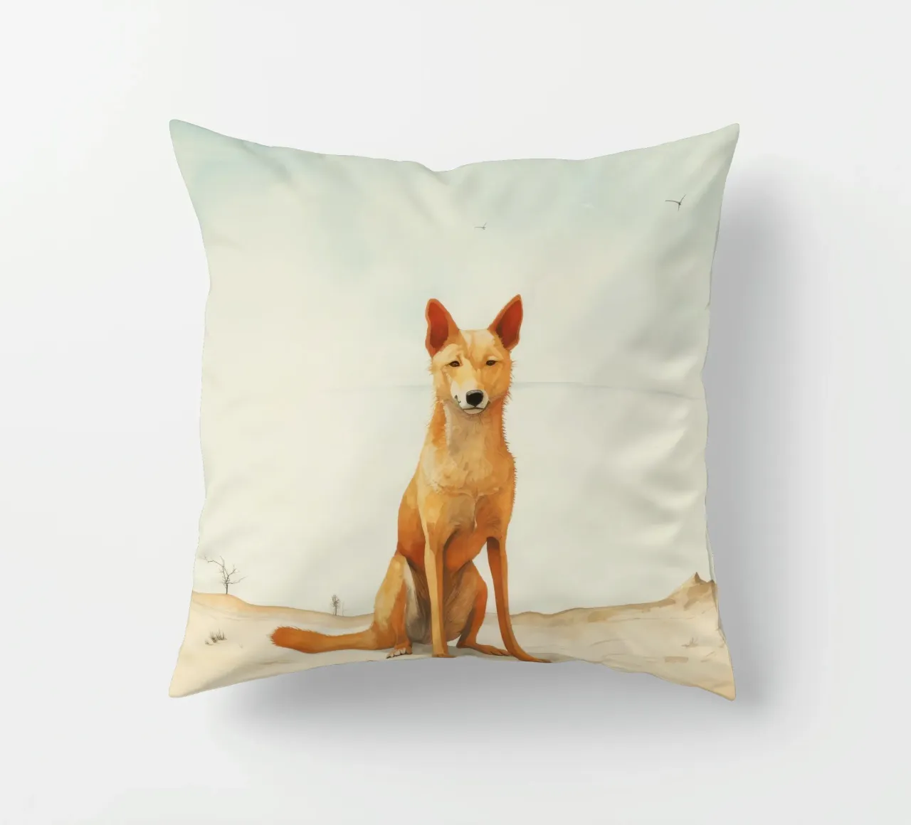 Minimal Dingo 2 cuscino da Minimal Animal Art