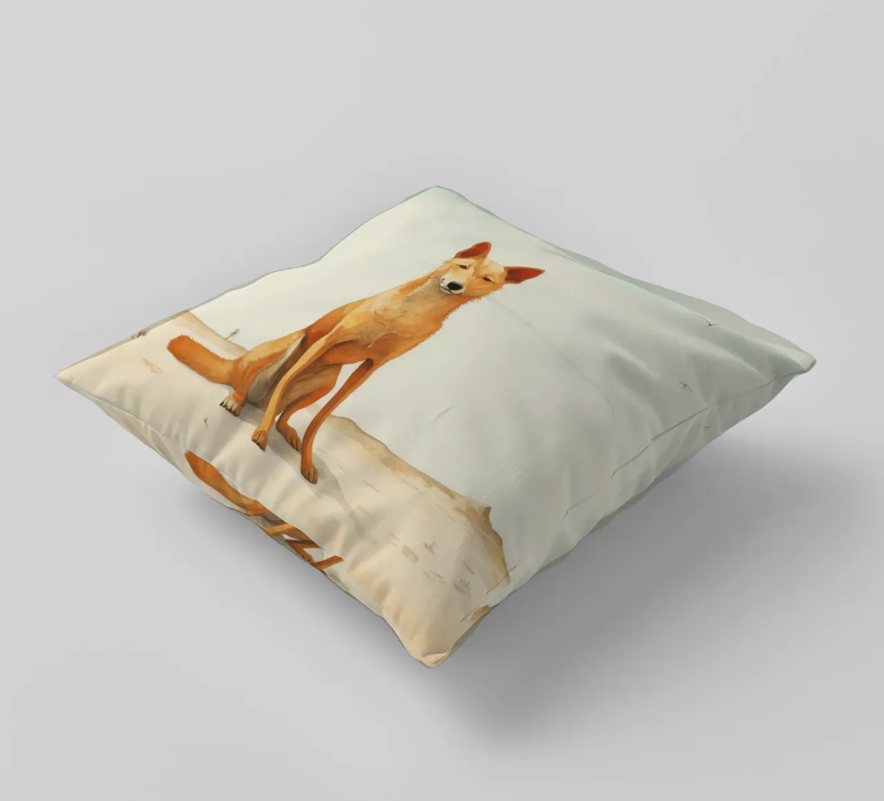 Minimal Dingo 2 cuscino da Minimal Animal Art
