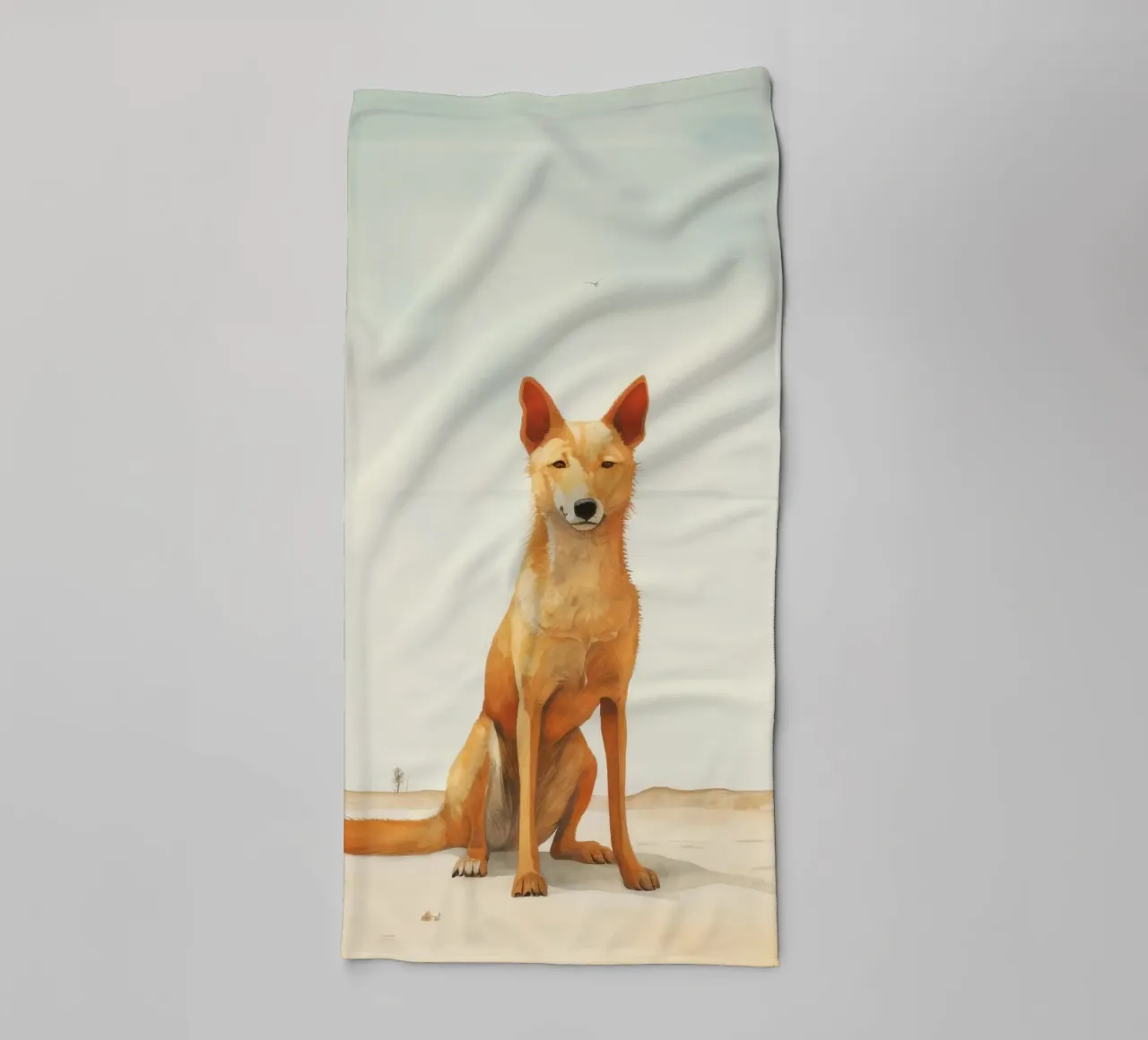 Minimal Dingo 2 towel by Minimal Animal Art
