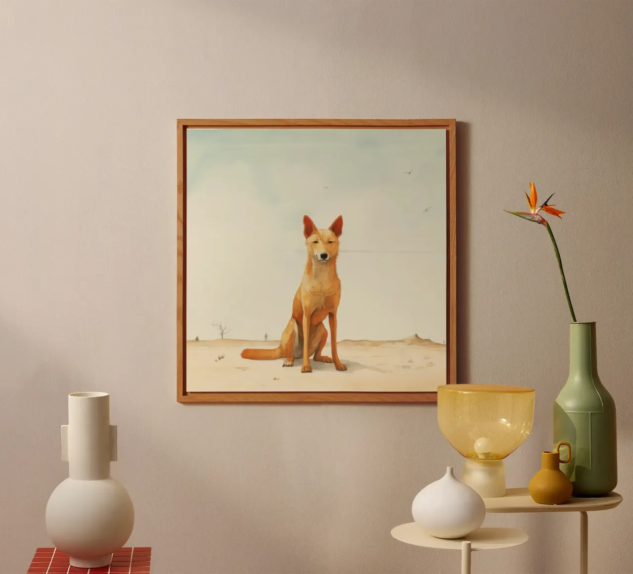 Minimal Dingo 2 alluminio dibond da Minimal Animal Art