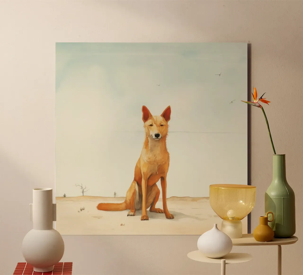 Minimal Dingo 2 alluminio dibond da Minimal Animal Art