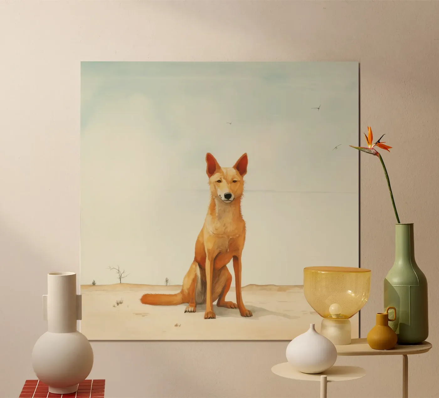 Minimal Dingo poster van Minimal Animal Art
