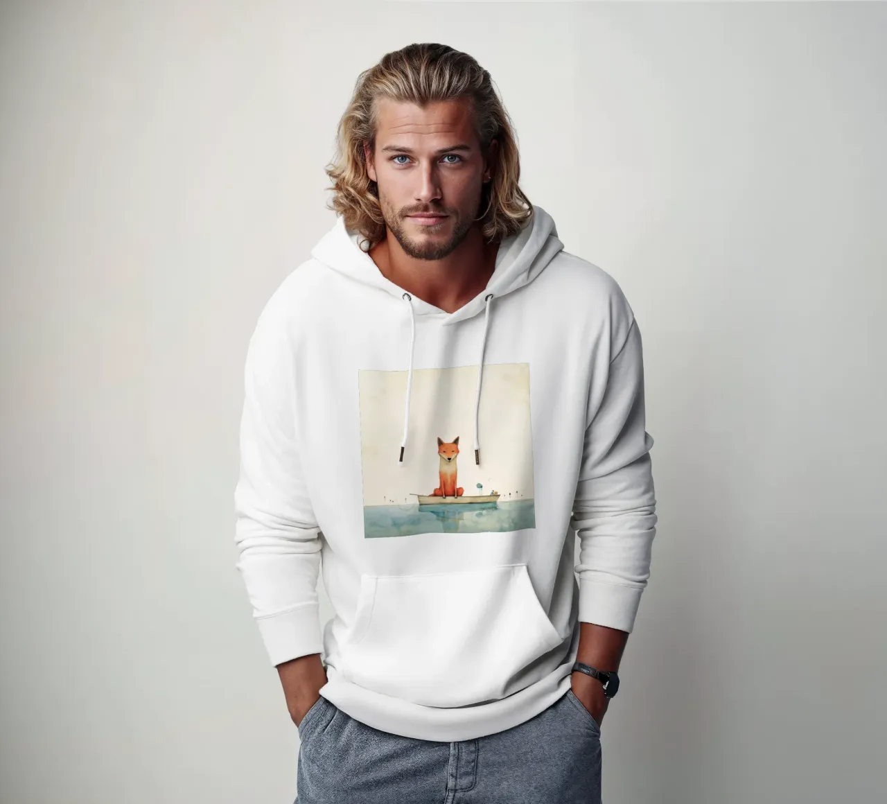 Minimal Dingo 3 felpa con cappuccio da Minimal Animal Art