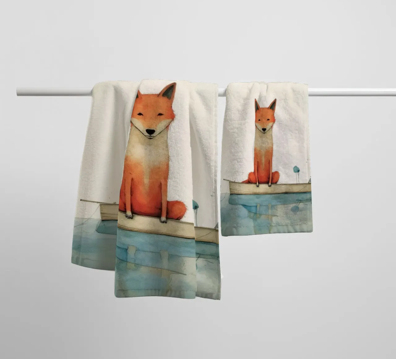 Minimal Dingo 3 towel by Minimal Animal Art