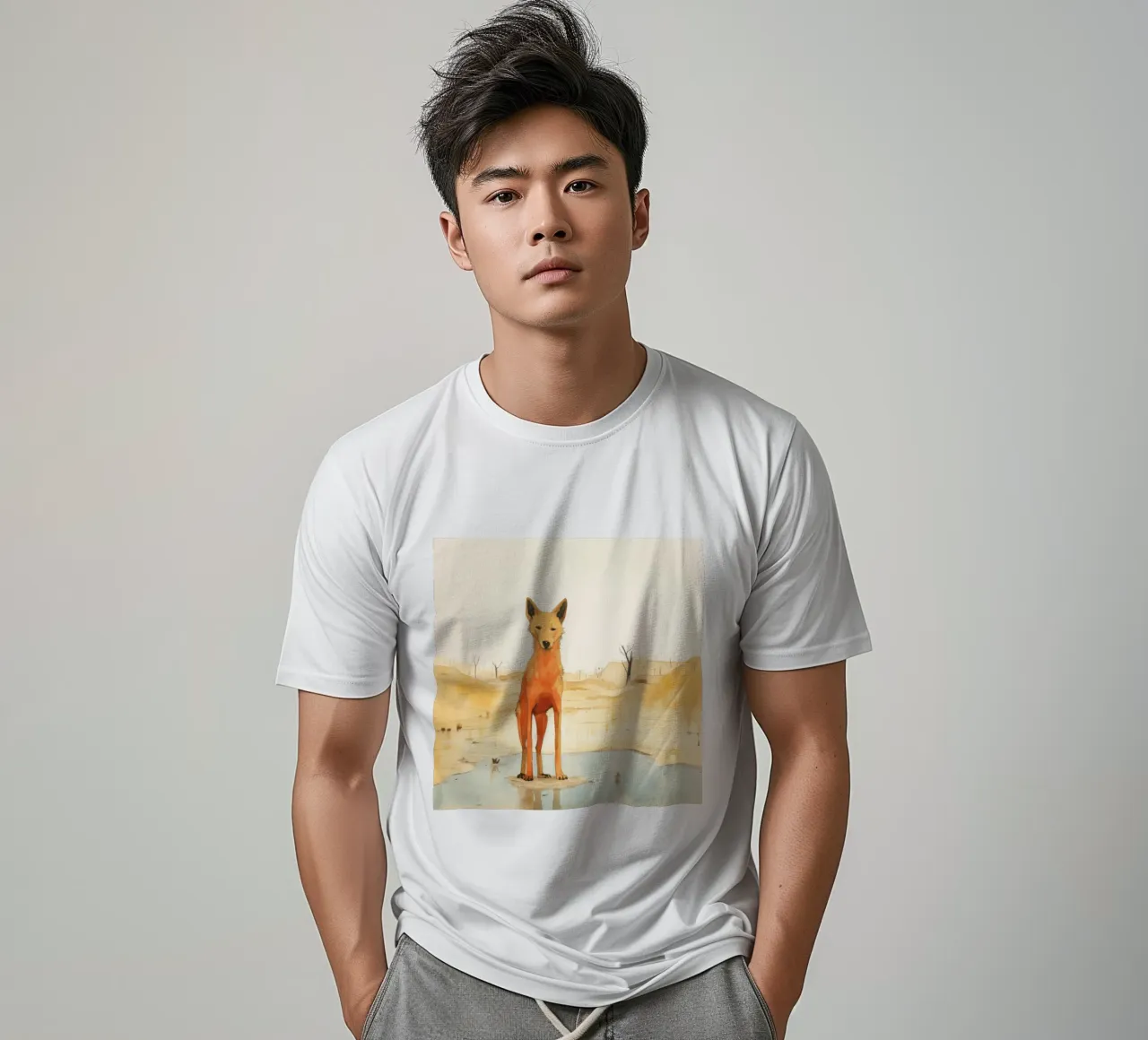 Minimal Dingo 4 t-shirt da Minimal Animal Art
