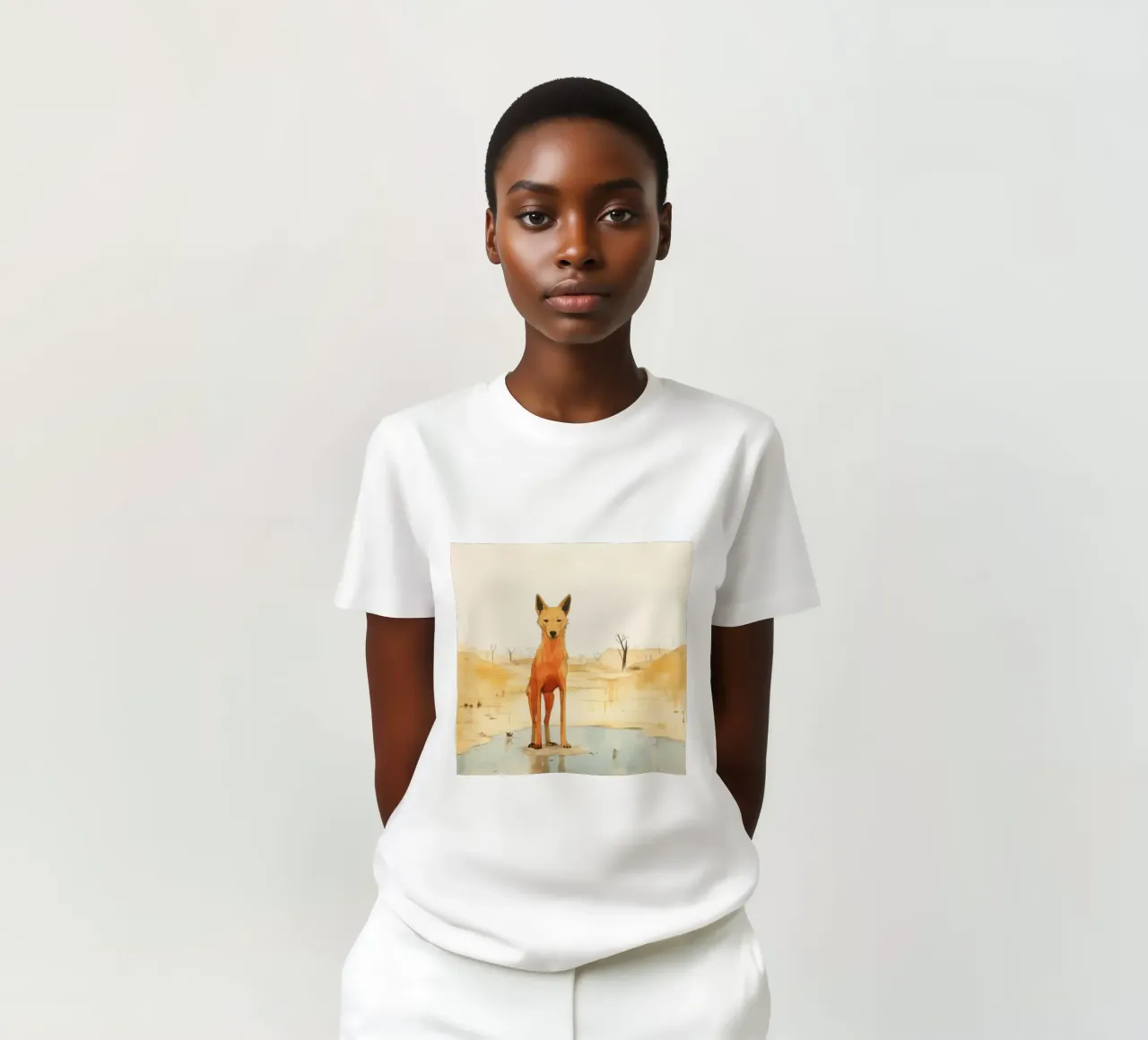Minimal Dingo 4 t-shirt da Minimal Animal Art