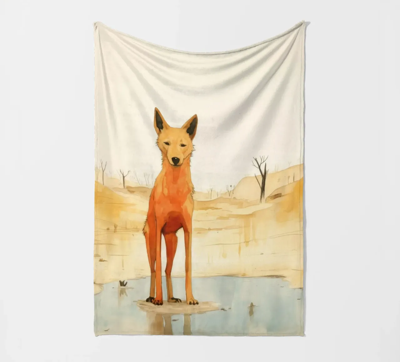 Minimal Dingo 4 coperta in pile da Minimal Animal Art