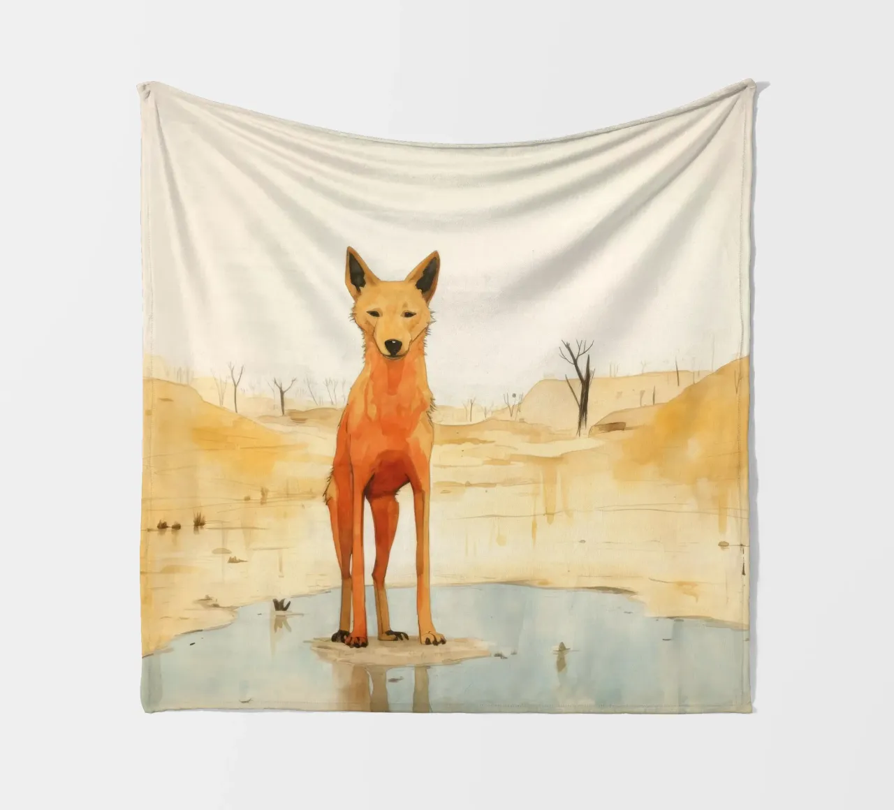 Minimal Dingo 4 coperta in pile da Minimal Animal Art