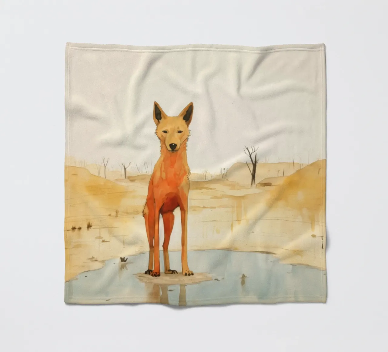 Minimal Dingo 4 coperta in pile da Minimal Animal Art