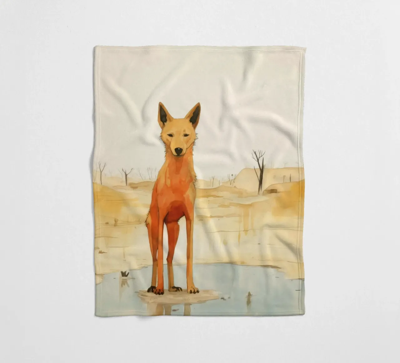 Minimal Dingo 4 coperta in pile da Minimal Animal Art
