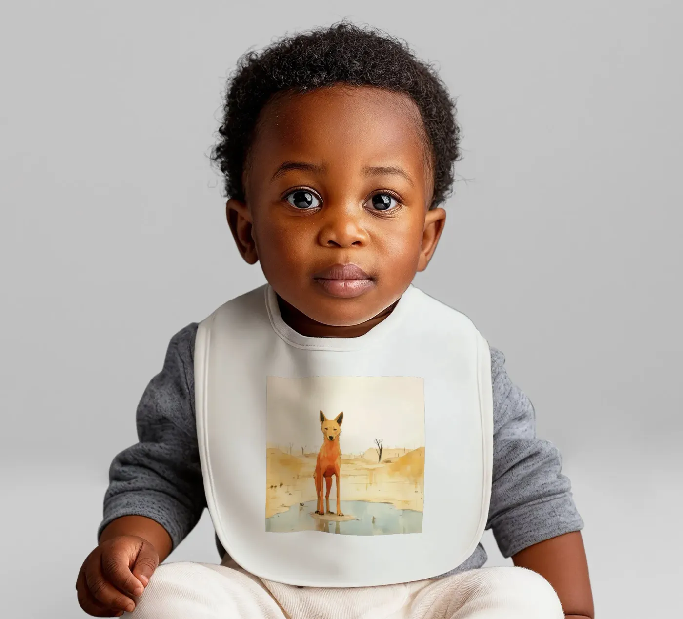 Minimaal Dingo baby slabbetje van Minimal Animal Art