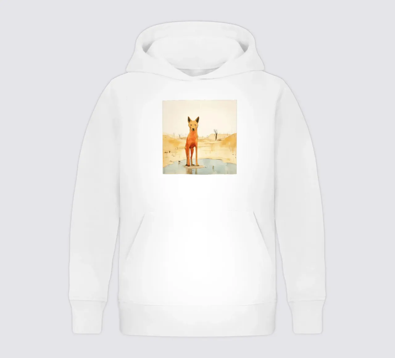 Minimal Dingo 4 felpa bambino con cappuccio da Minimal Animal Art