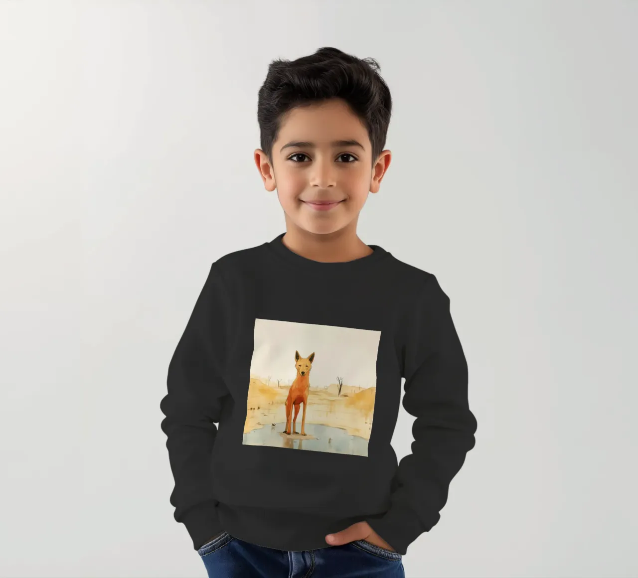Minimal Dingo 4 felpa bambino da Minimal Animal Art