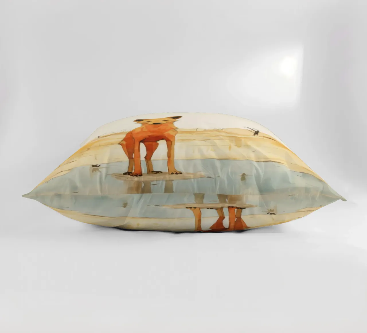 Minimal Dingo 4 cuscino da Minimal Animal Art