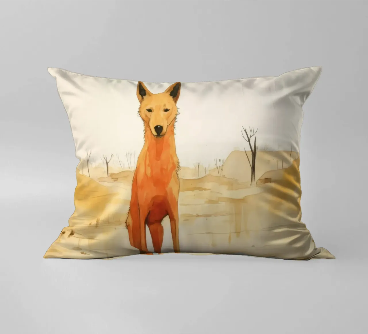 Minimal Dingo 4 cuscino da Minimal Animal Art