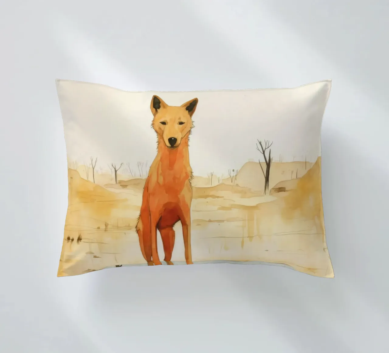 Minimal Dingo 4 cuscino da Minimal Animal Art