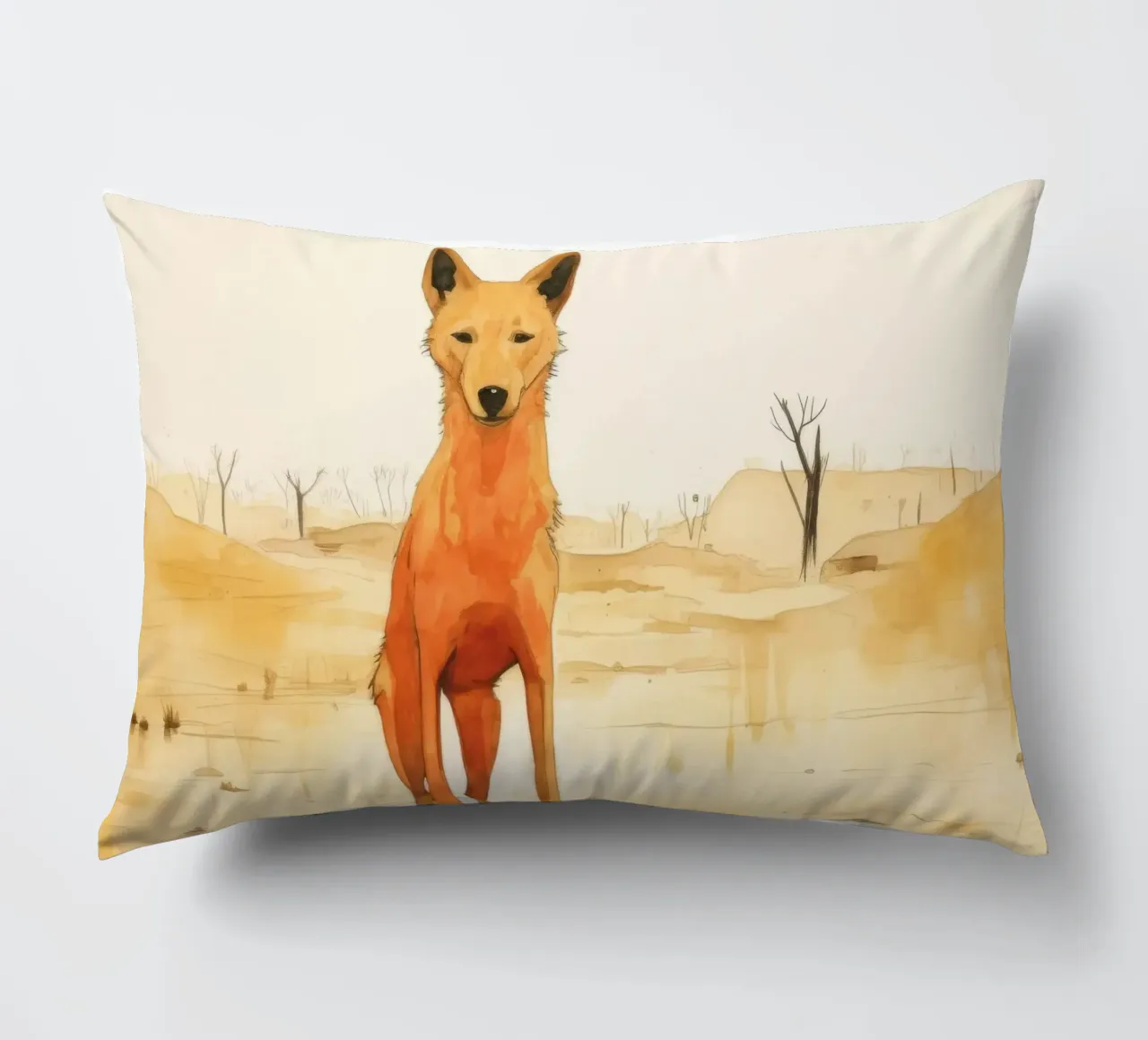 Minimal Dingo 4 cuscino da Minimal Animal Art