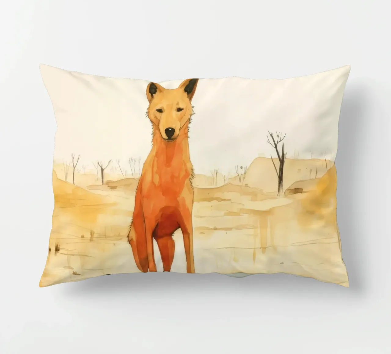 Minimal Dingo 4 cuscino da Minimal Animal Art