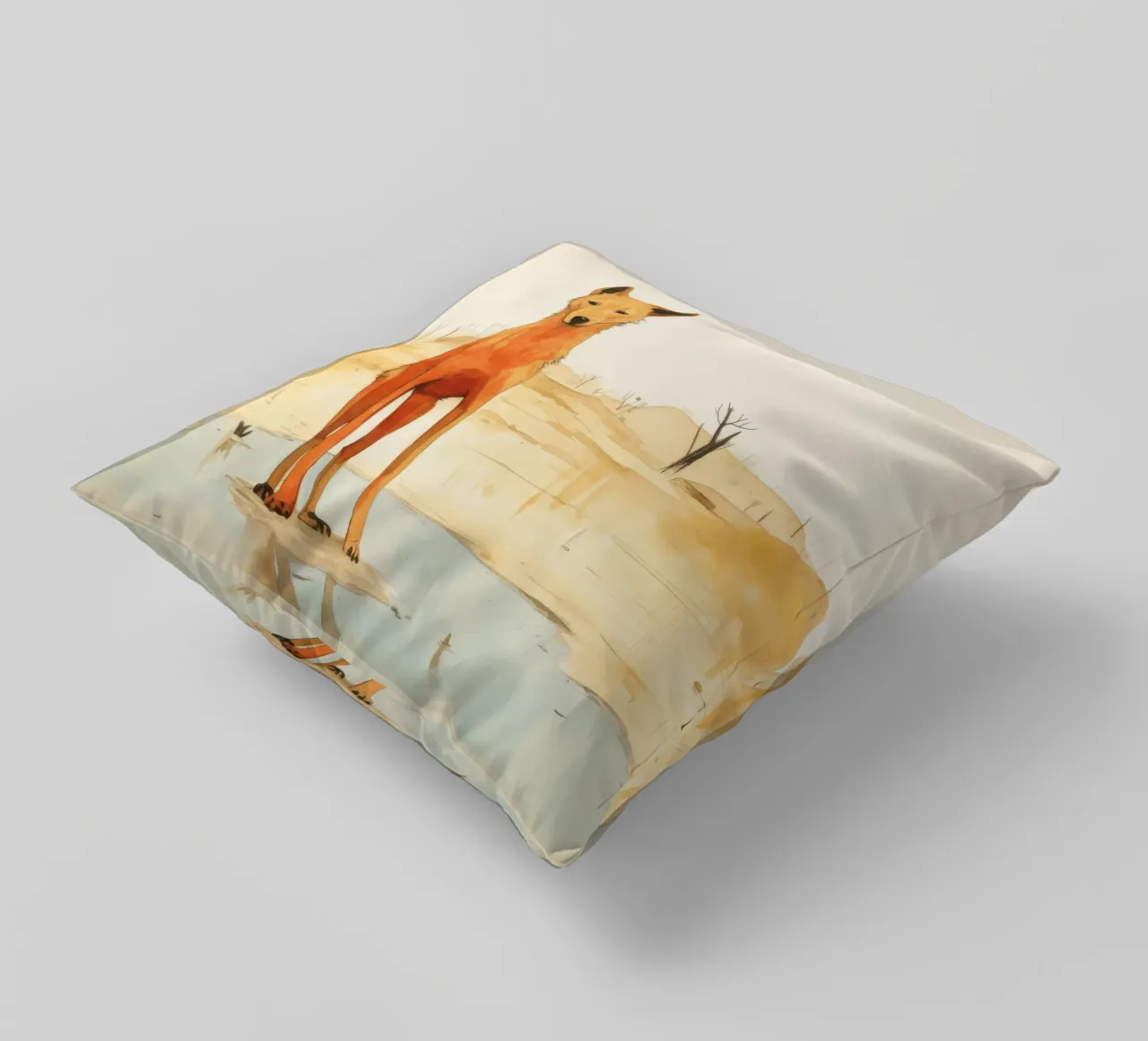 Minimal Dingo 4 cuscino da Minimal Animal Art