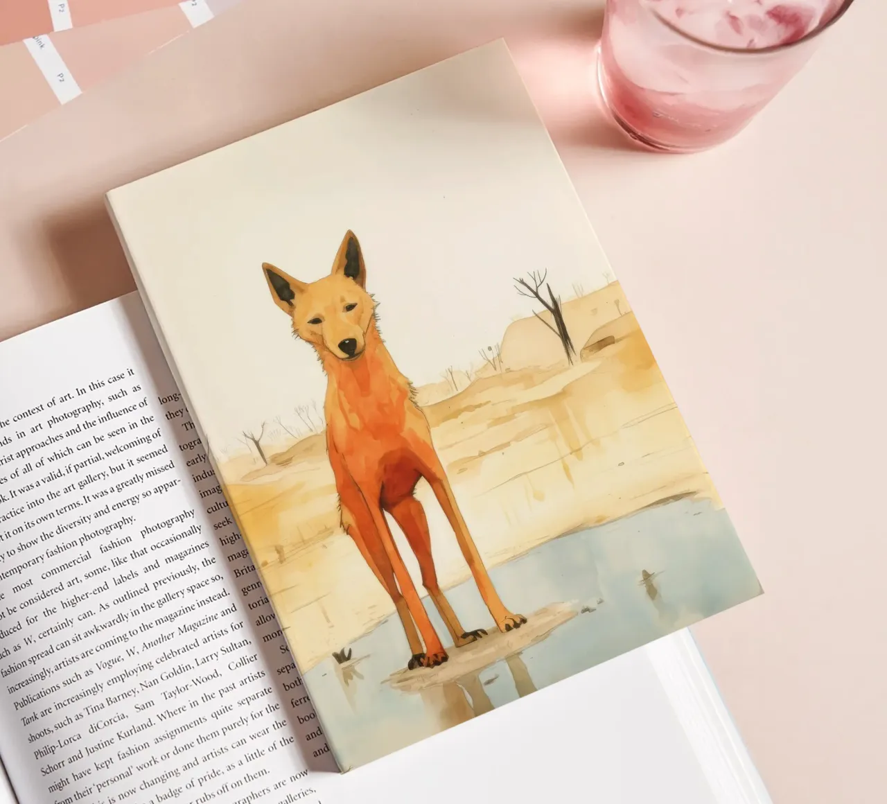 Minimal Dingo 4 notebook by Minimal Animal Art