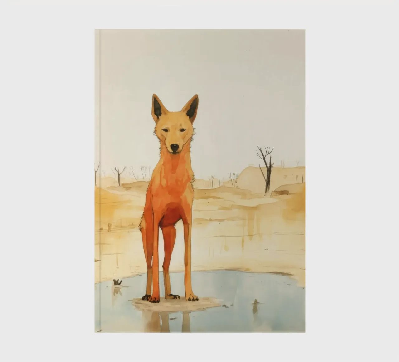 Minimal Dingo 4 notebook by Minimal Animal Art