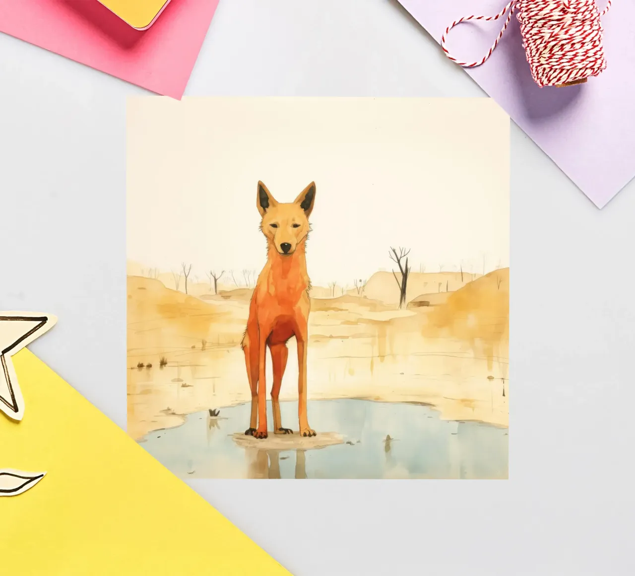 Minimal Dingo 4 adesivo da Minimal Animal Art