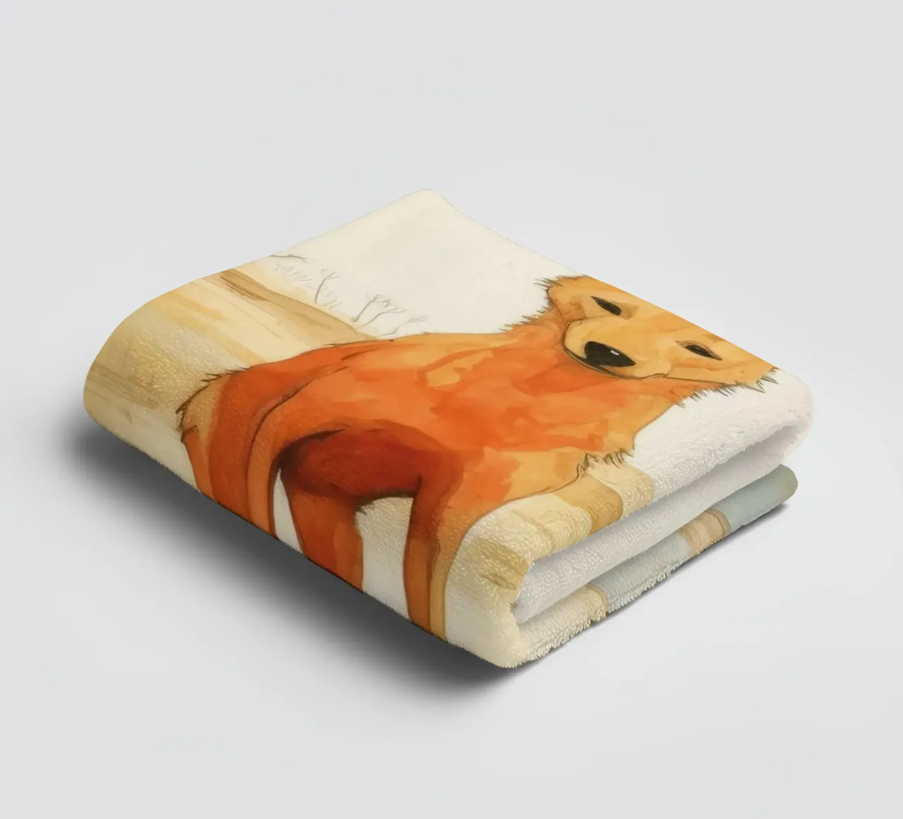 Minimal Dingo 4 towel by Minimal Animal Art
