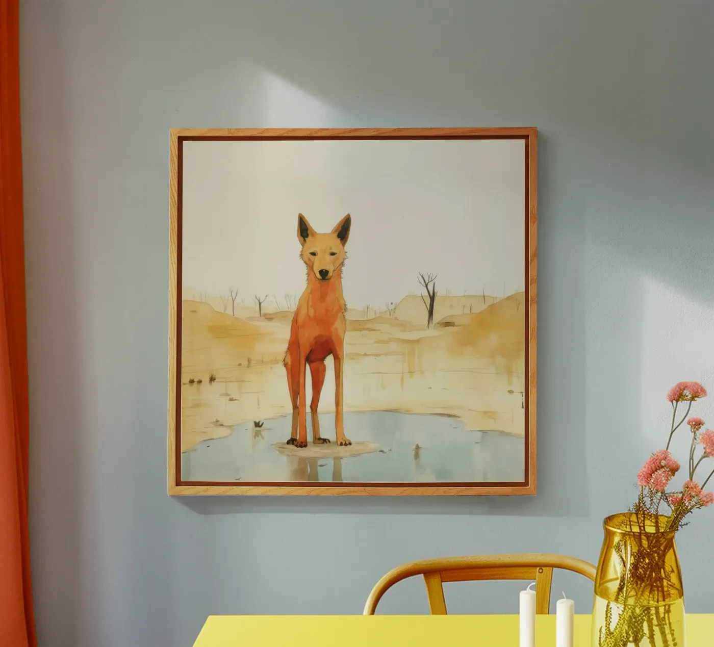 Minimal Dingo Acryl-Glas von Minimal Animal Art