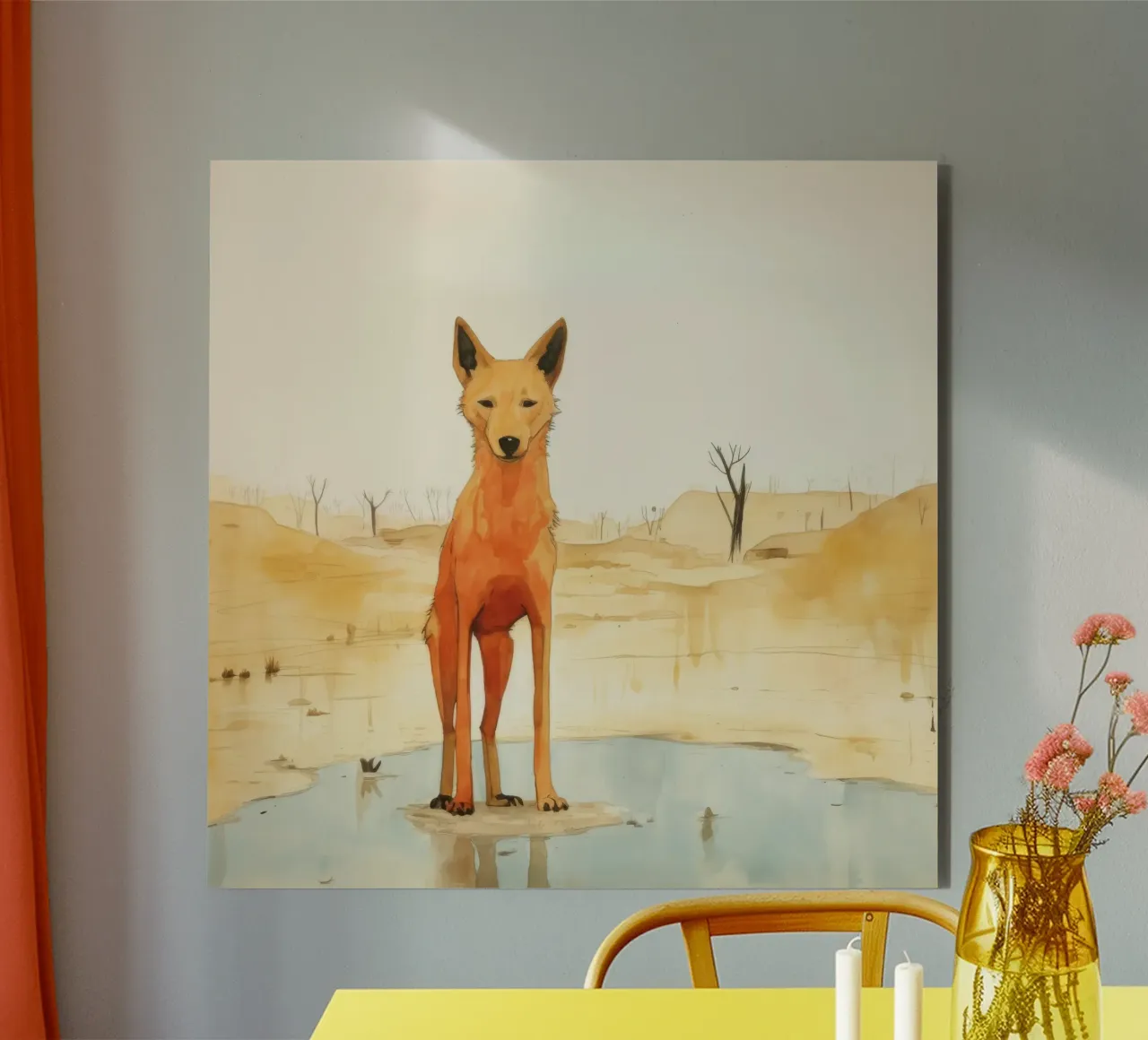 Minimal Dingo 4 alluminio dibond da Minimal Animal Art