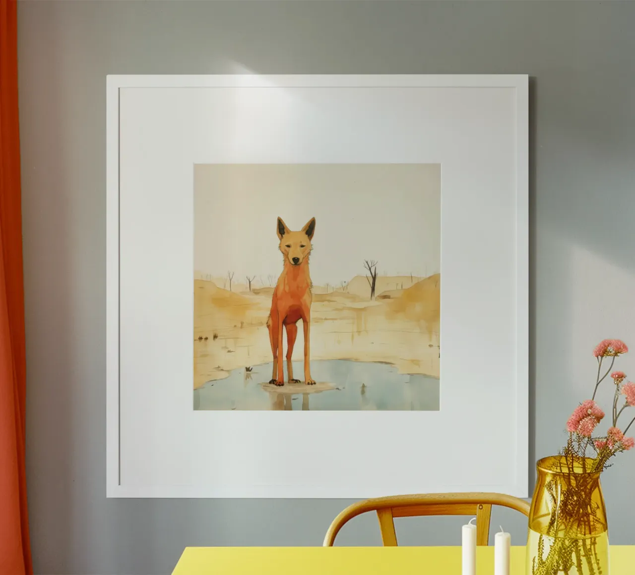 Minimal Dingo 4 carta hahnemühle da Minimal Animal Art