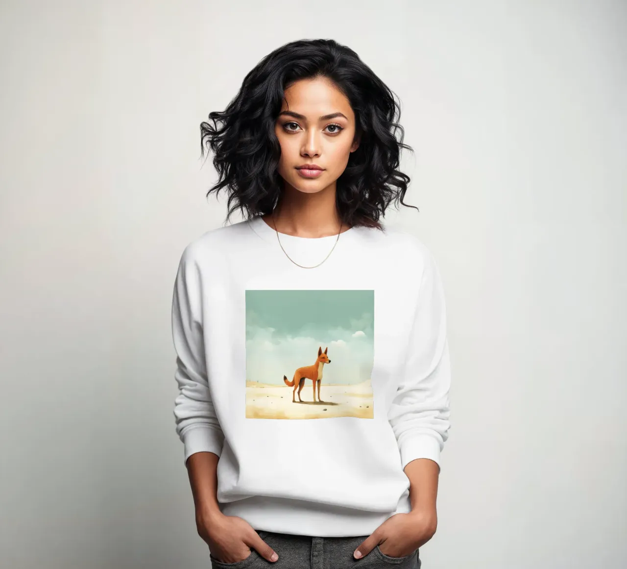 Minimal Dingo 1 Sweatshirt von Minimal Animal Art