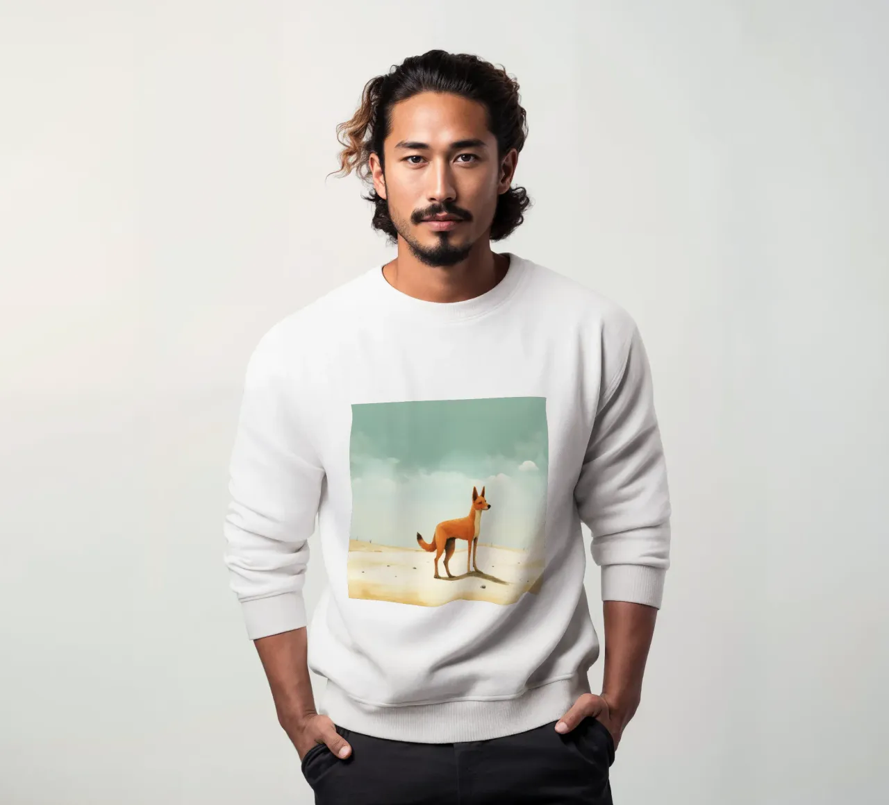 Minimal Dingo 1 Sweatshirt von Minimal Animal Art