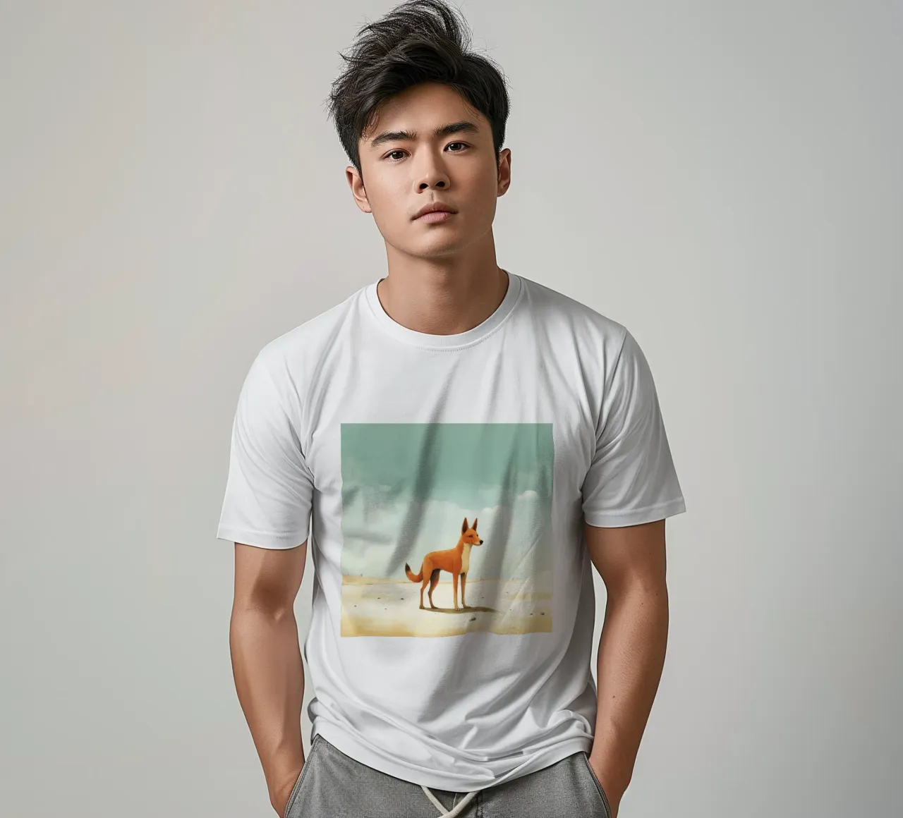 Minimal Dingo 1 t-shirt da Minimal Animal Art
