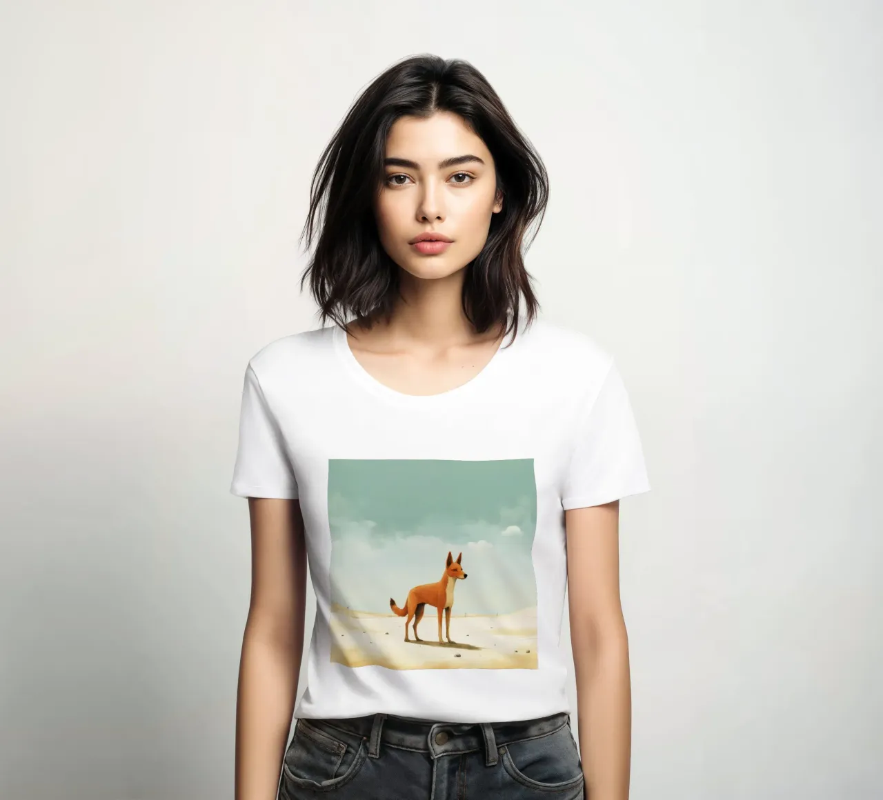 Minimal Dingo 1 t-shirt da donna da Minimal Animal Art