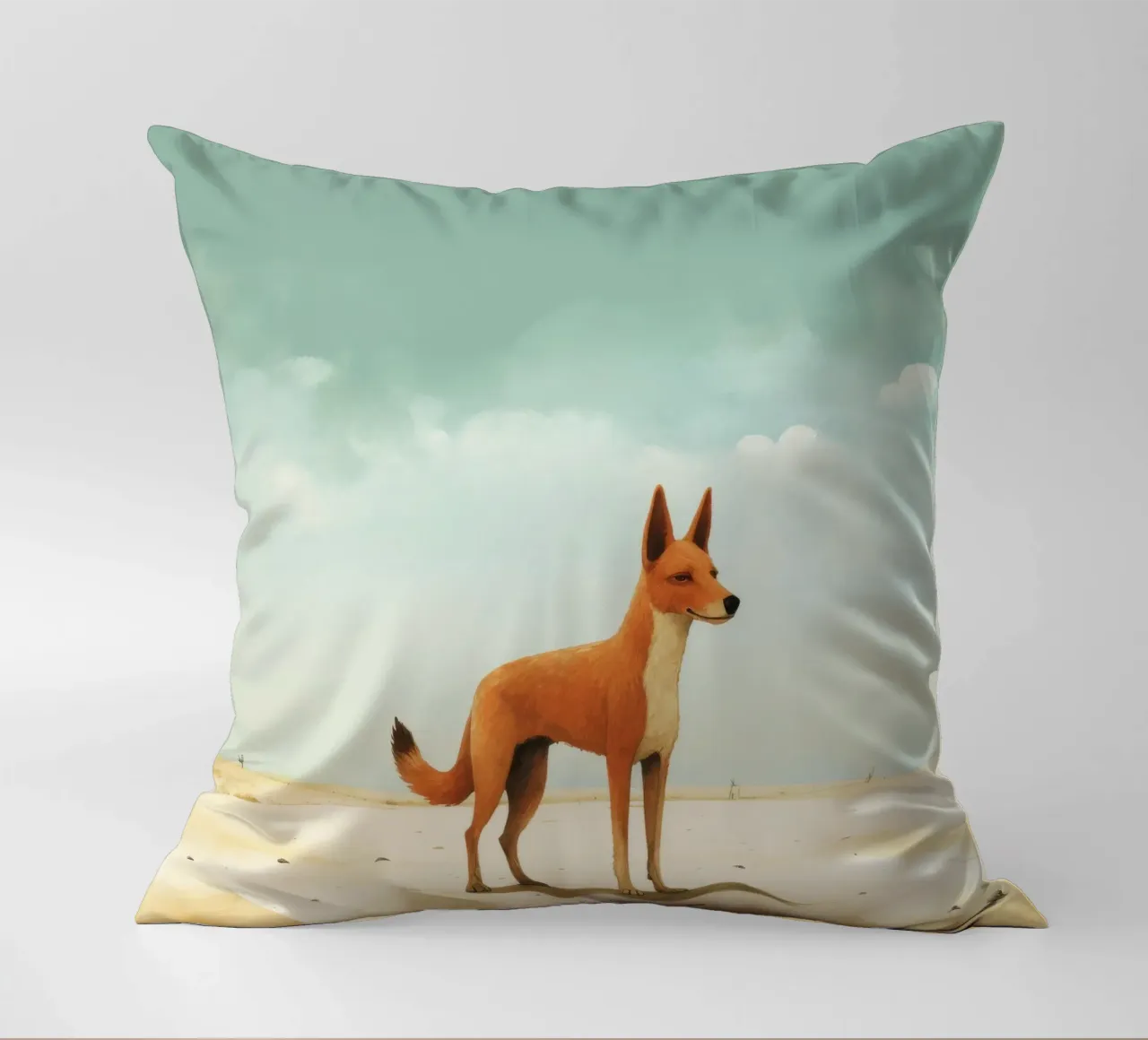 Minimal Dingo 1 cuscino da Minimal Animal Art