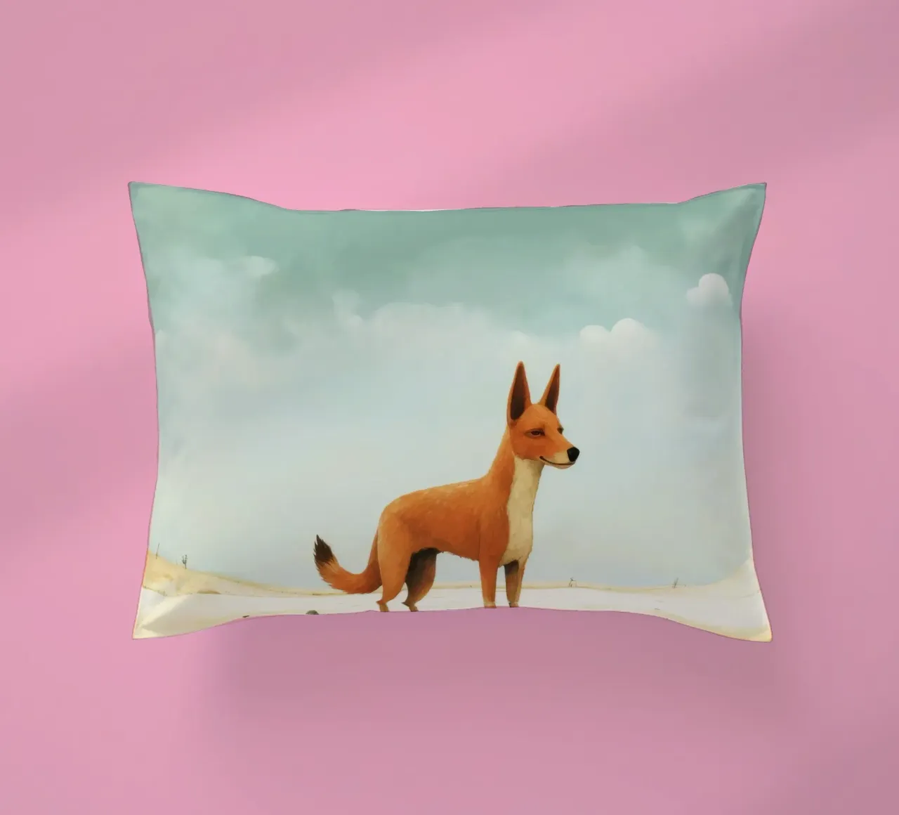 Minimal Dingo 1 cuscino da Minimal Animal Art