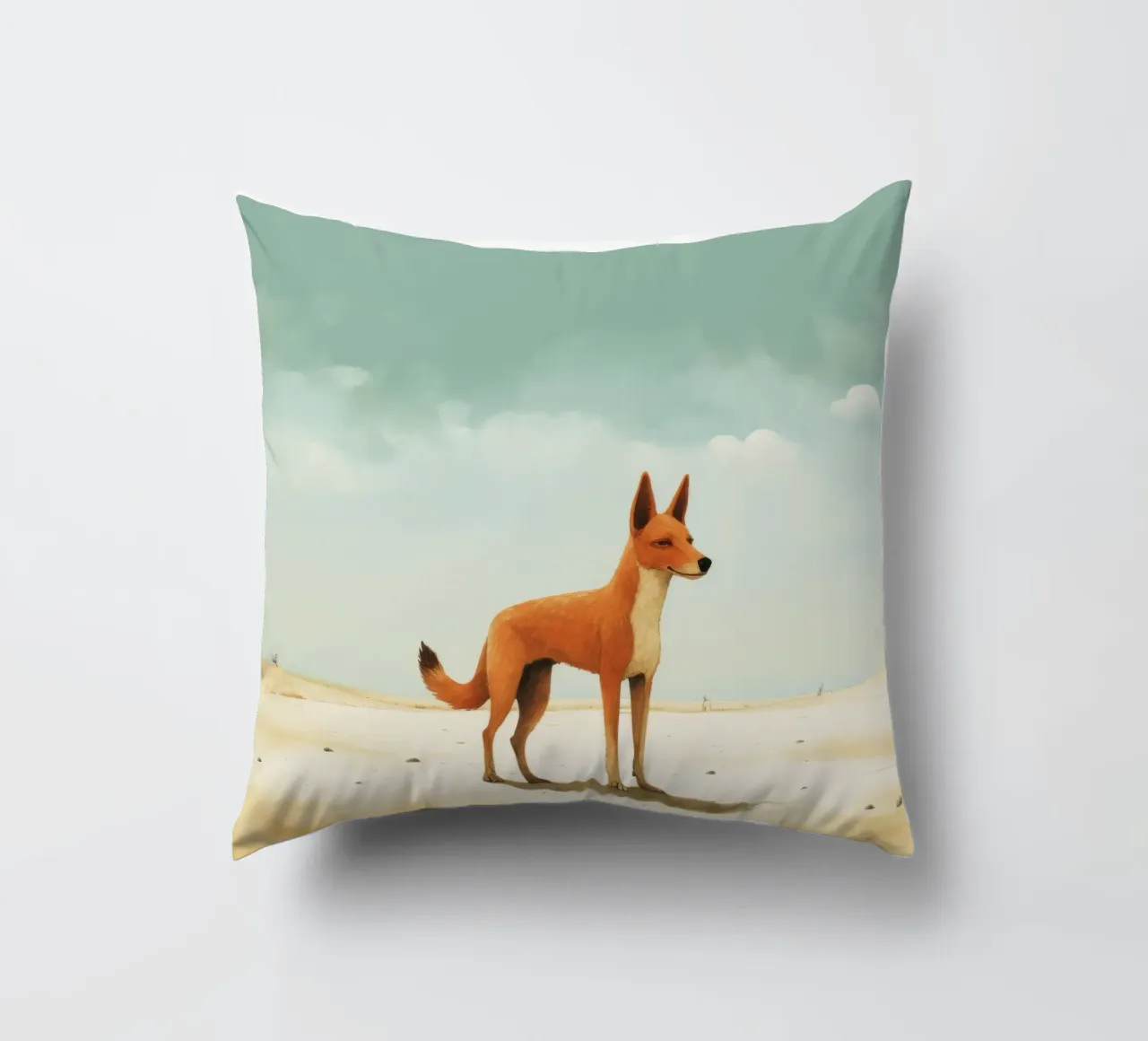 Minimal Dingo 1 cuscino da Minimal Animal Art